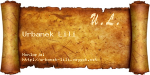 Urbanek Lili névjegykártya