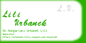 lili urbanek business card